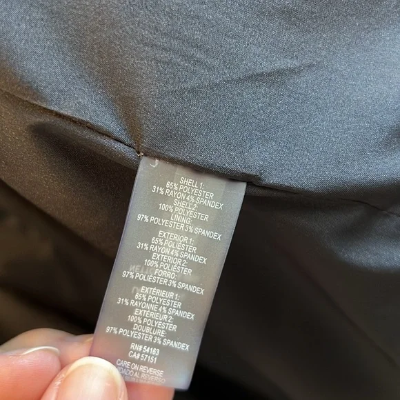 Calvin Klein Zip Front Modern Blazer, 10P - Picture 6 of 6